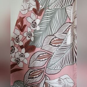 Floral Pink and Green Midi Skirt